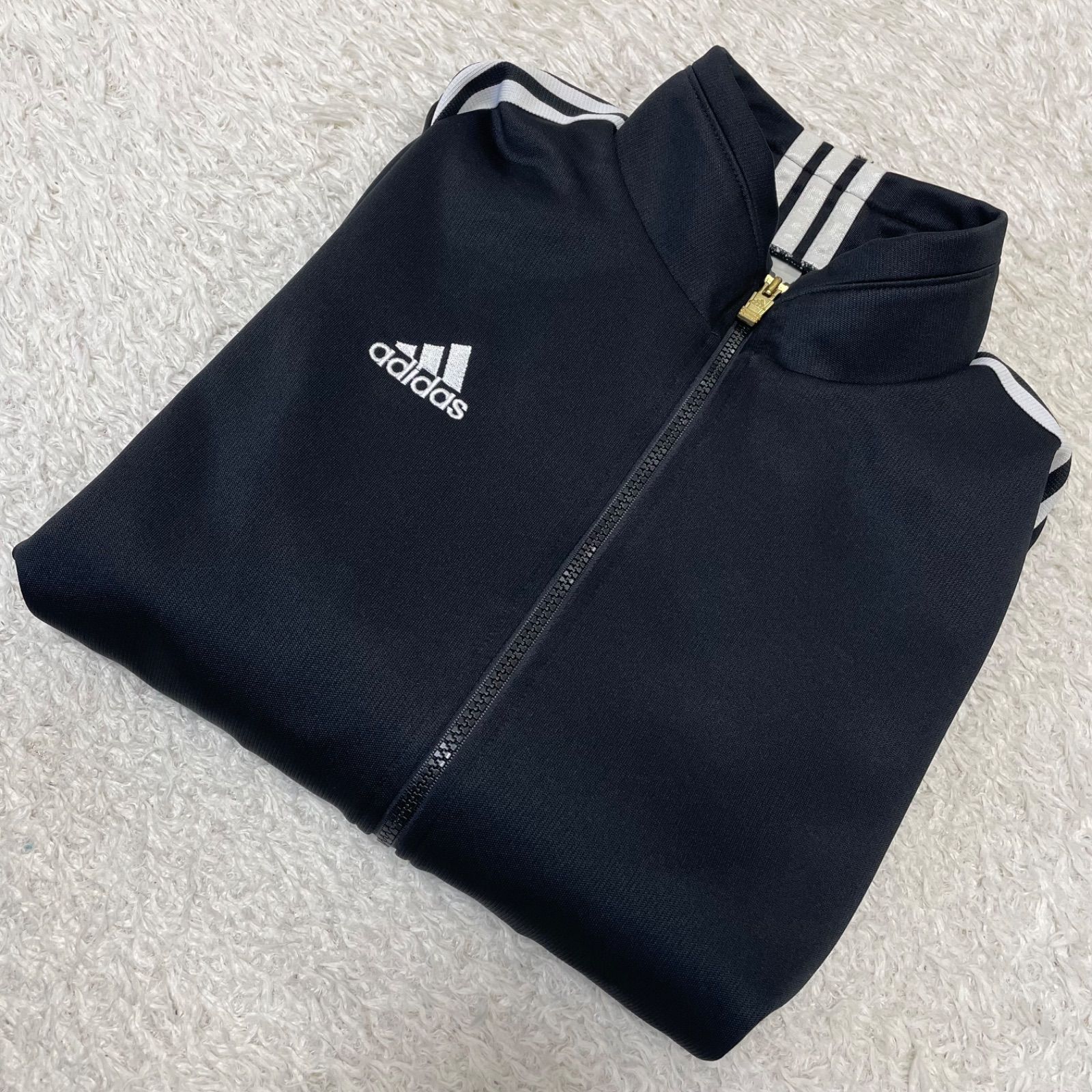 激レア90s☆アディダスジャージ 刺繍ロゴ ネックロゴ スリーライン