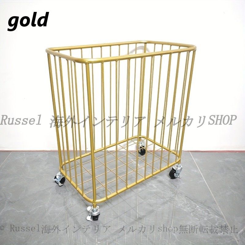 ランドリー バスケット ラグジュアリー スクエア型 キャスター 付き おしゃれ かわいい インテリア エレガント 洗濯 カゴ コンパクト スリム 黒 ゴールド