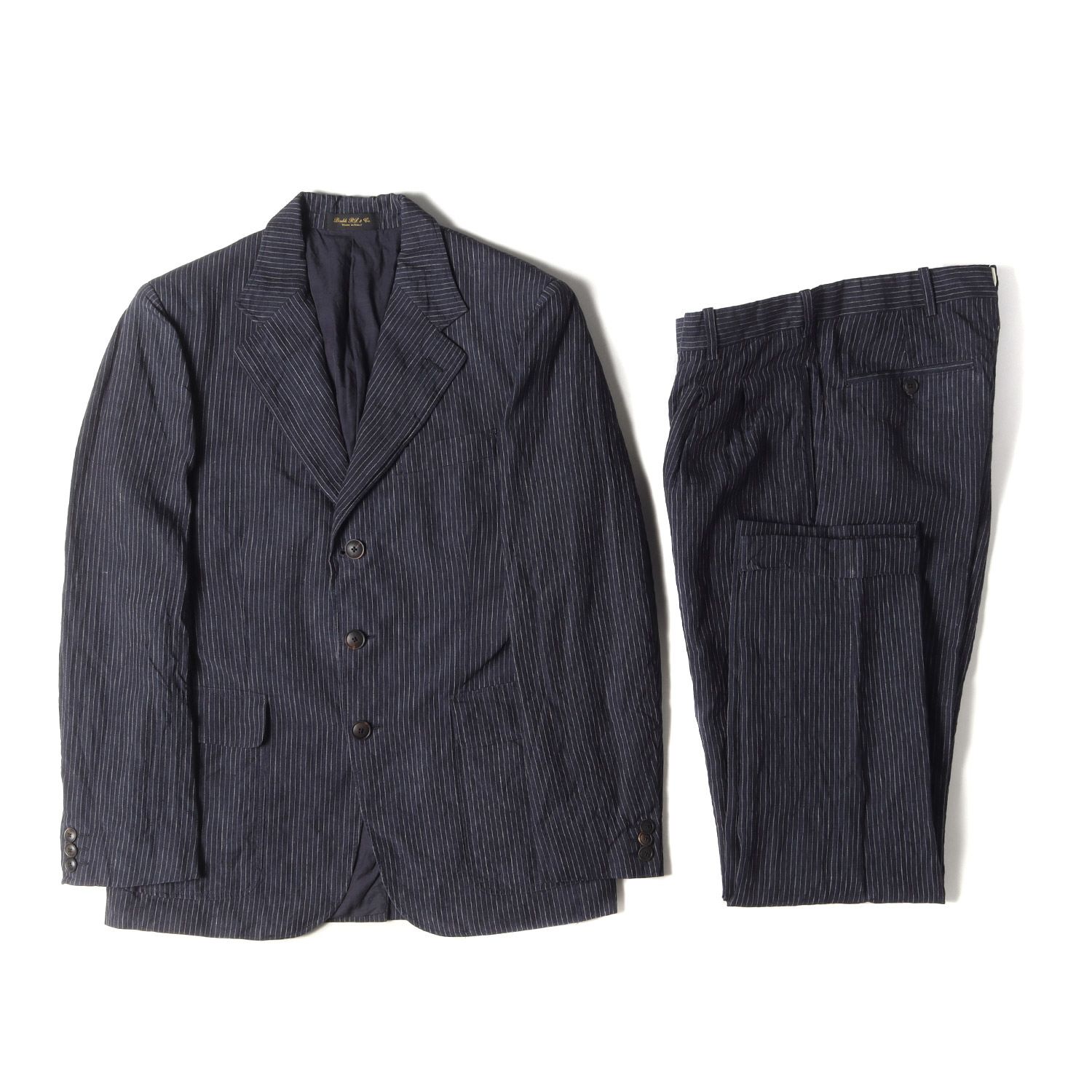 美品 RRL ダブルアールエル ストライプ リネン テーラード ジャケット 