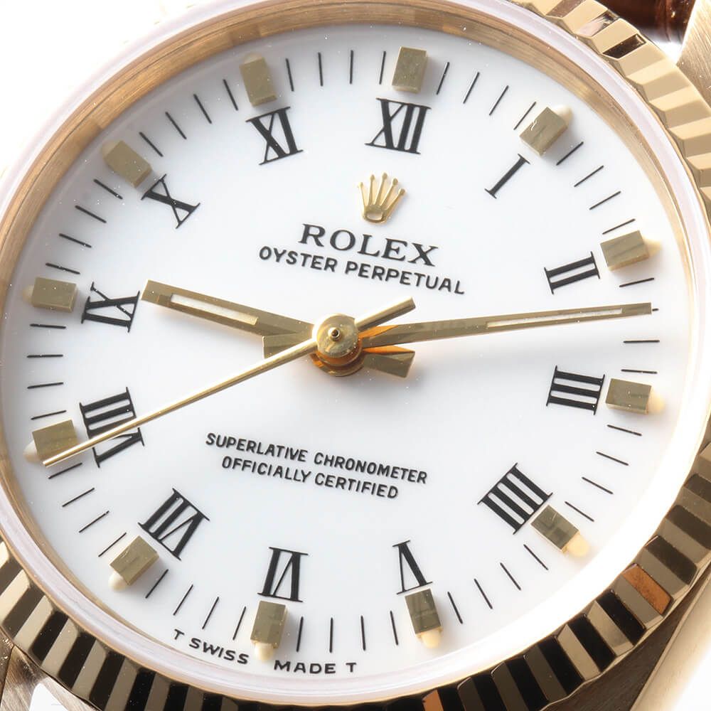 ロレックス オイスターパーペチュアル 67518 ホワイト ローマ L番 中古