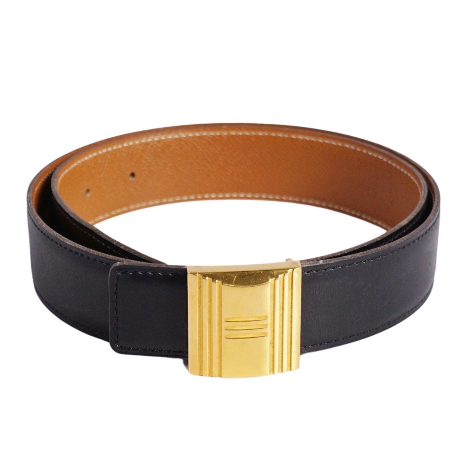 美品 Vintage エルメス HERMES 98年 ベルト レザーベルト リバ - メルカリ