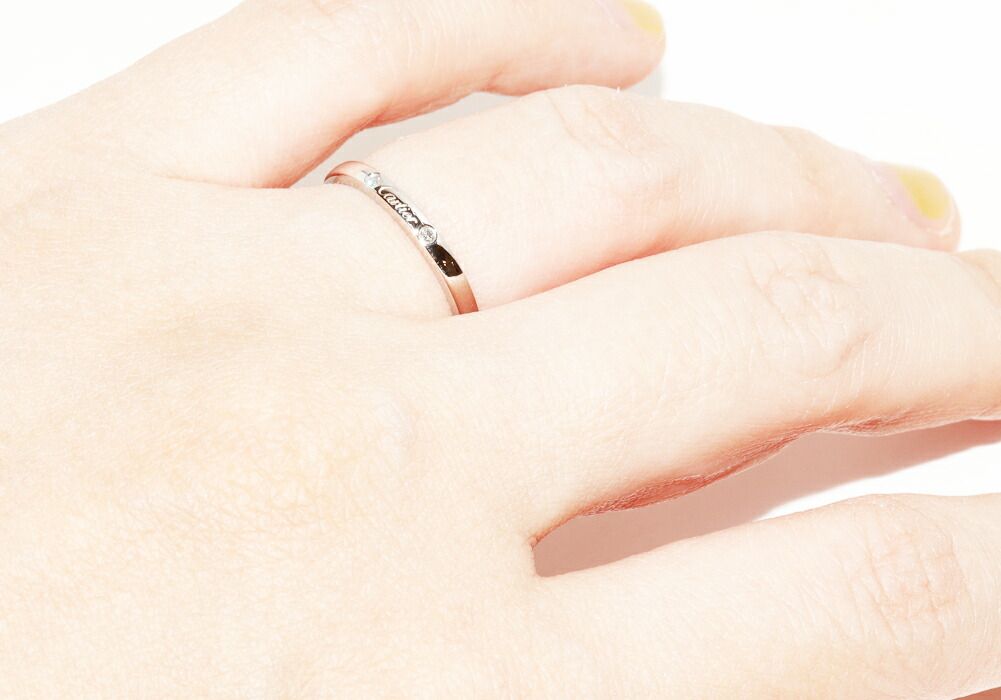 カルティエ 指輪 Pt950 ダイヤ3P(0.01ct) バレリーナ ウェディング