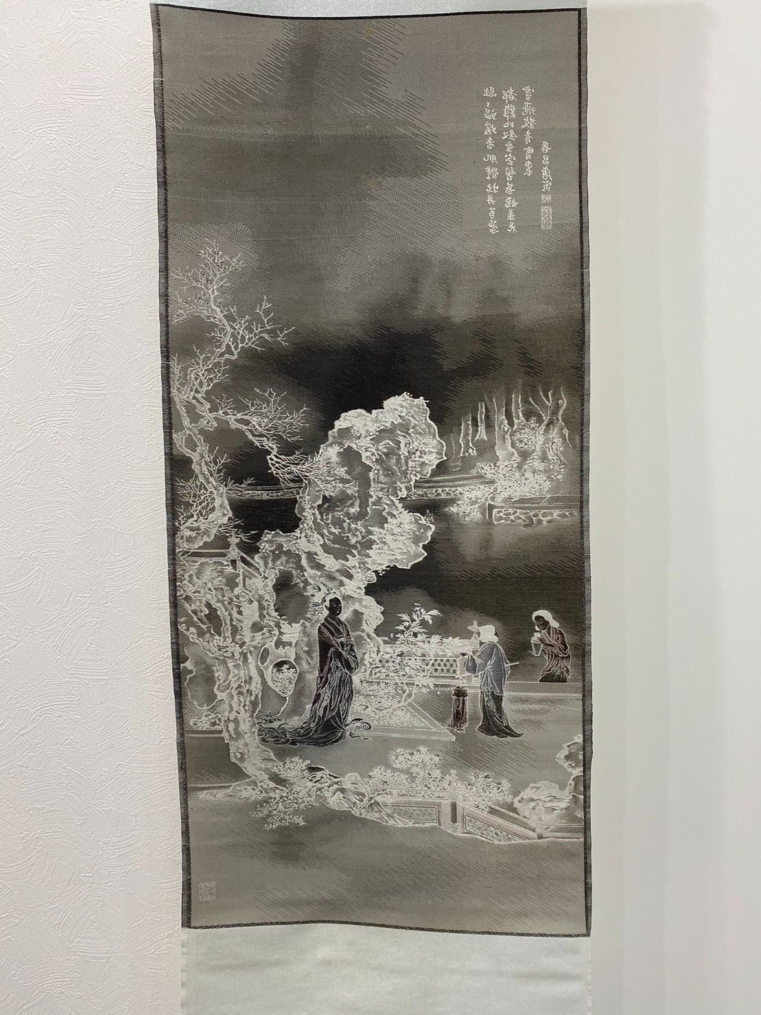 【晋昌唐寅】掛け軸 掛軸 中国美術 明代 肉筆 絹本 晋昌唐寅書 人物画　中国古美術　古董艺术