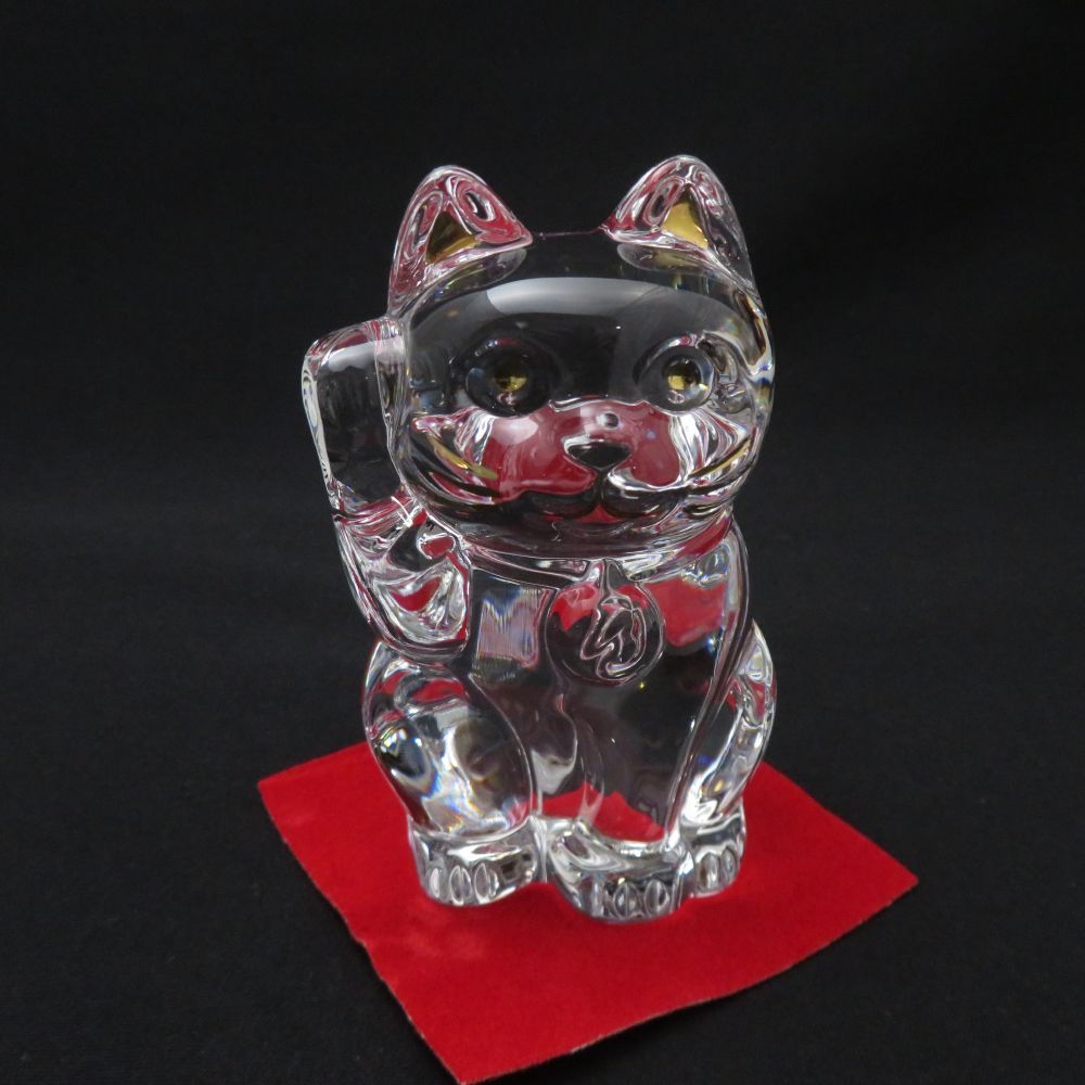 未使用 Baccarat バカラ 招き猫 1点 ラッキーキャット オブジェ