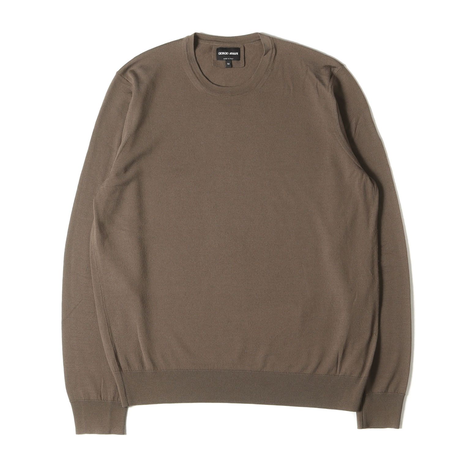 GIORGIO ARMANI ジョルジオアルマーニ ニット サイズ:50 23SS ハイゲージ ウール ニットセーター ブラウン イタリア製 トップス 【メンズ】