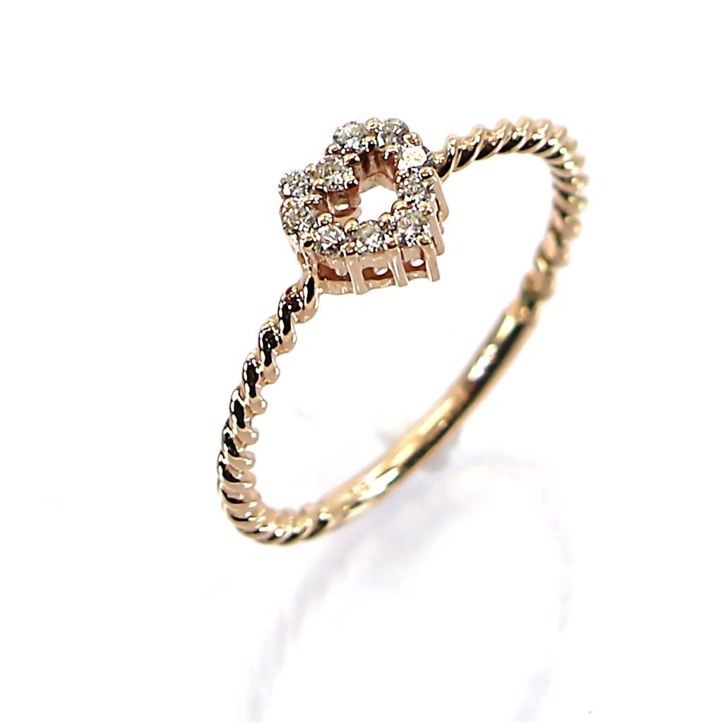 指環 ROCCA／ロッカ K18 ダイヤモンド 0.06ct ＃4 ハートリング