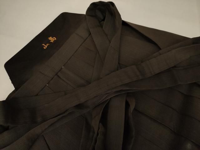 平和屋着物○男性 馬乗り袴 色無地 香色 正絹 逸品 AAAW5222br 平和屋