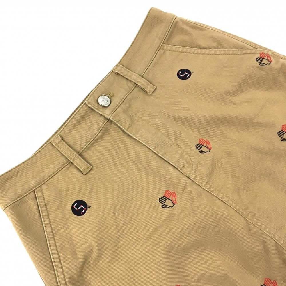 ジャックバニー スカート ブラウン×ネイビー×レッド 刺しゅう総柄