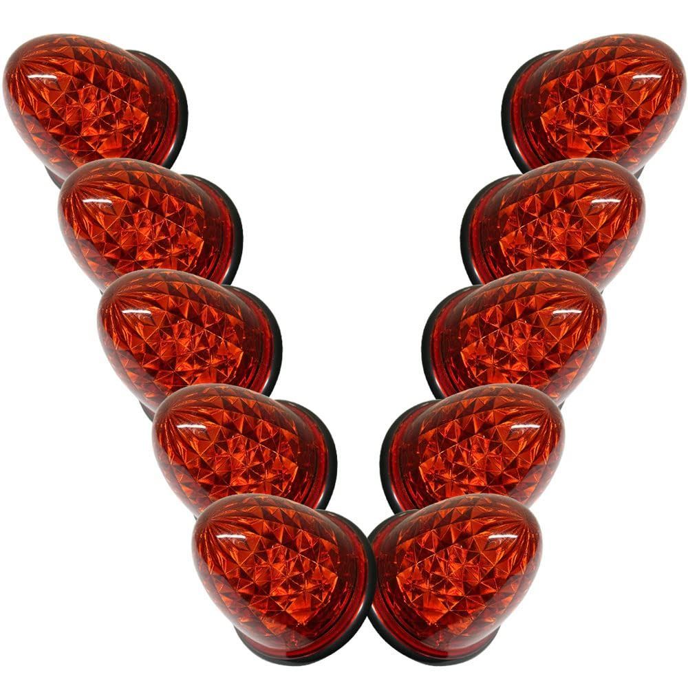 Color:レッド Discover winds 24V マーカーランプ 高輝度 16LED サイドマーカー 高機能防水 強弱発光 インナーメッキリフレクター 明るい 省エネ イルミネーション カスタム (レッド)