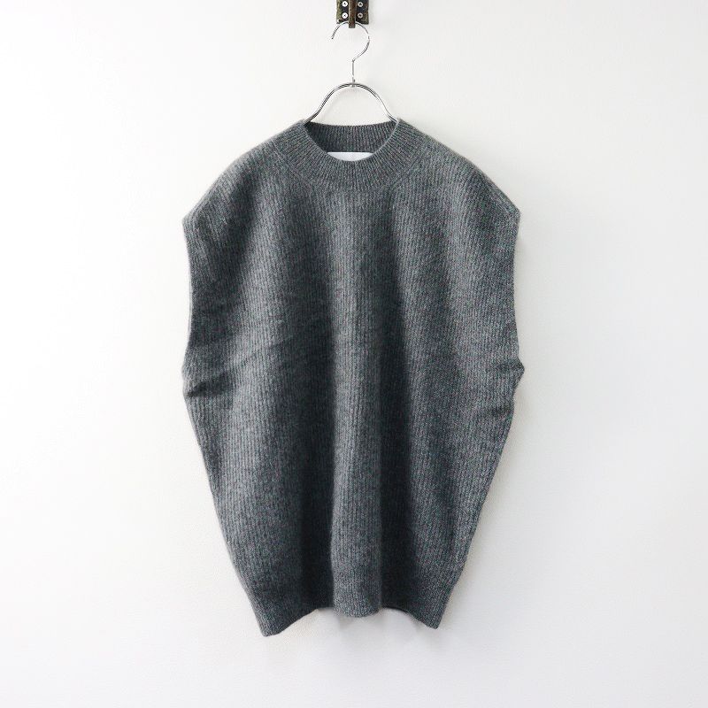 2025AW エーピーストゥディオ AP STUDIO crew neck fur vest クルーネックファーベスト|グレー トップス ジレ ニット 2400014243925