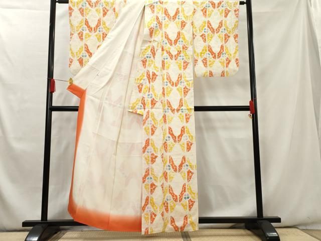 平和屋着物○上質な紬 杢目絞り 縞 正絹 逸品 CAAU2612yc