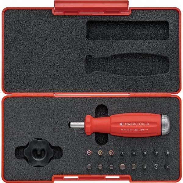 PB SWISS TOOLS ピービースイスツールズ 17点組 スイスグリップ C6ドライバービット付トルクドライバーセット ケース付 トルク設定範囲 Nm 1.0-5.0 8321.SETB3