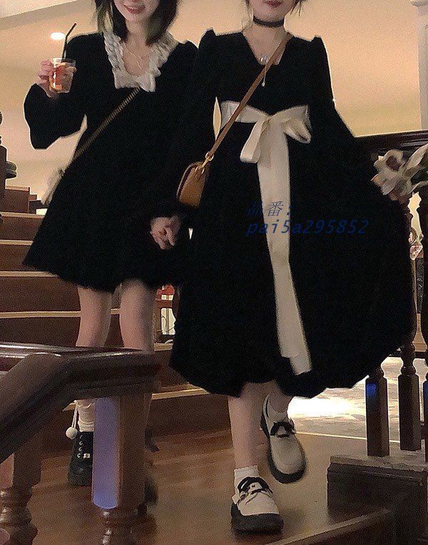 ブラックドレス リボン 大人 演奏会 ピアノ発表会 袖付き パーティードレス ワンピース 成人式 二次会 大人可愛いS 女子会 pai5a295852 WWW_NOITHATQUANGTHANH_NET