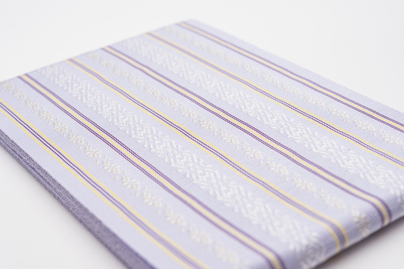  本場筑前博多半幅帯 独孤柄 白藤×白 半幅帯 浴衣帯