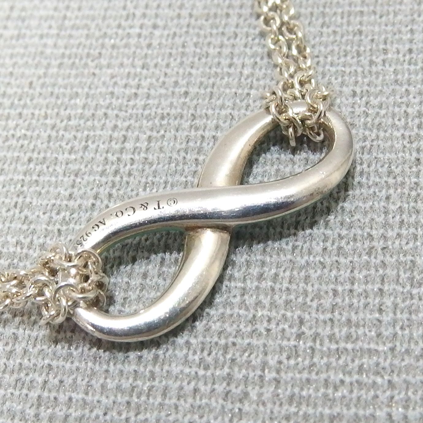 良品☆TIFFANY&Co インフィニティ ブルー 2連 チェーン
