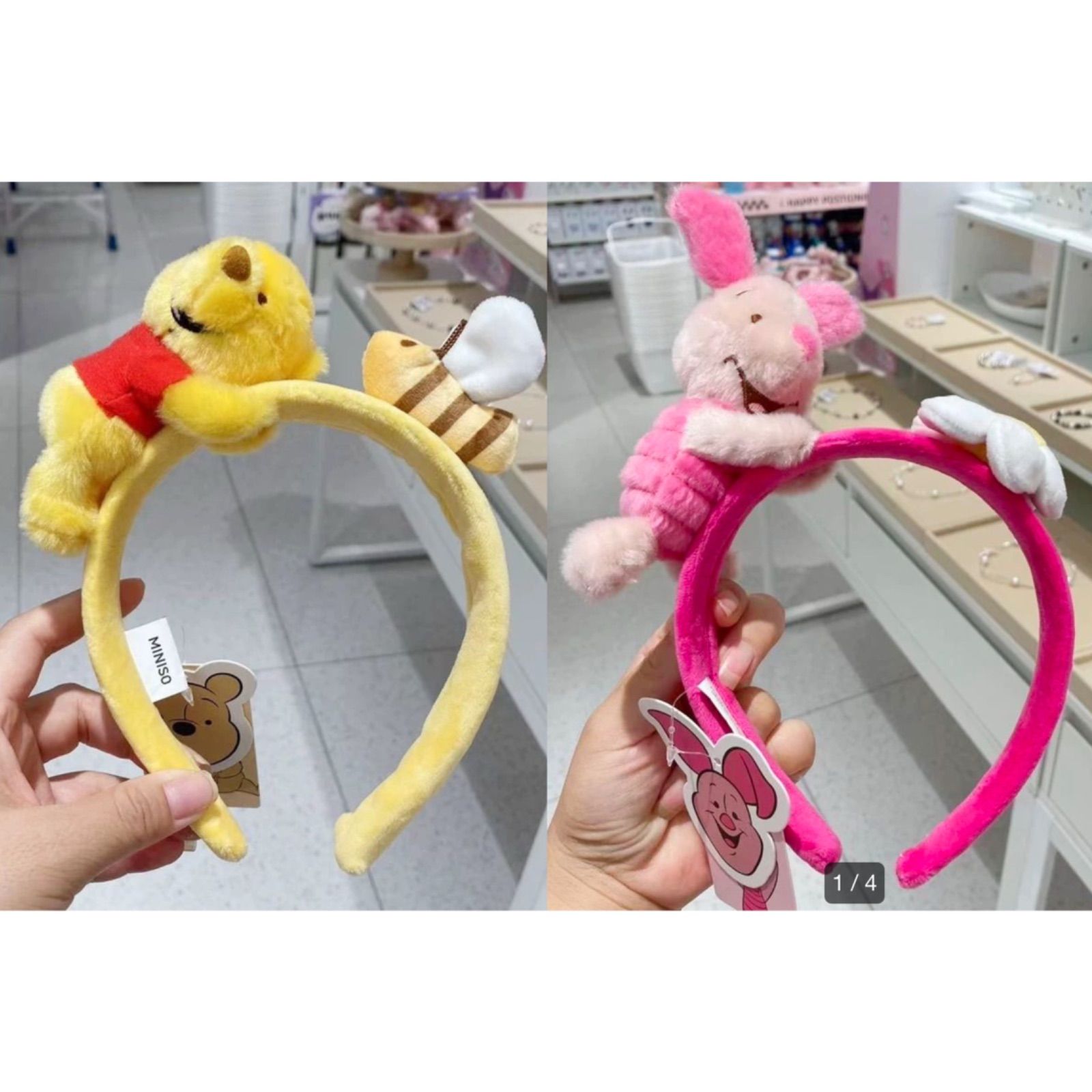 専用ページ】ちい様の2点セット Disney x MINISO ピグレット くまのプーさん 维尼（Pooh Bear）+皮杰（Piglet）ディズニー  メイソウ 中国限定 海外限定 ふわふわ ぬいぐるみカチューシャ yellow+pink 2点セット - メルカリ