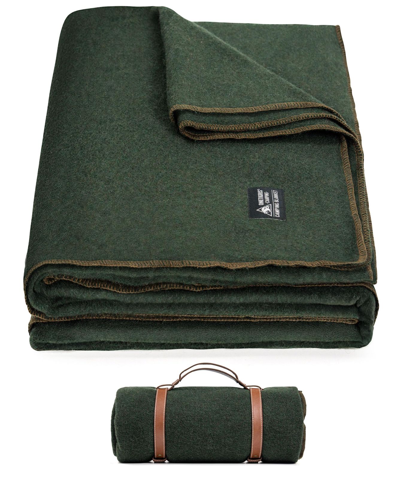 OneTigris Camping ウール ブランケット キャンプ毛布 222 x 164 cm 大判 保温 快適 柔らかく肌触り 耐久 無臭無毒 お手入れ簡単 収納袋付き アウトドア 車中泊 来客用 防災用