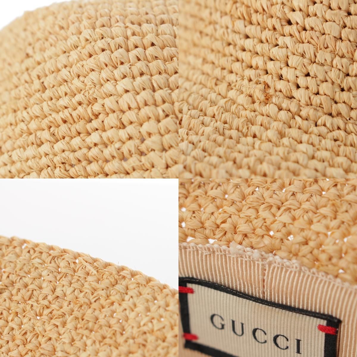 GUCCI グッチ　ラフィア　ハット　553574 グッチ ラフィア GGマーモント ハット 麦わら帽子 553574