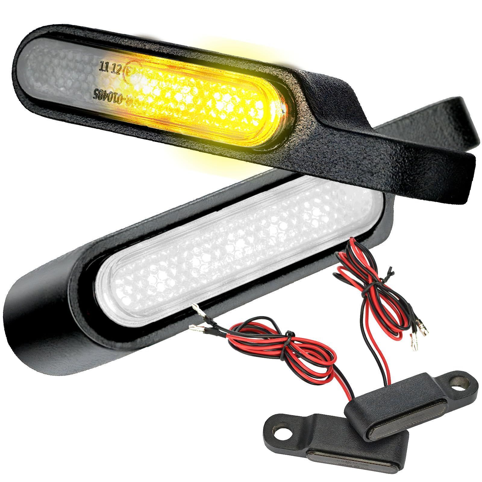 PIENSE バイク ウィンカー LED シーケンシャル ポジション白 ２個 セット 小型 流れる (シーケンシャル/ポジション/ウィンカー 2)