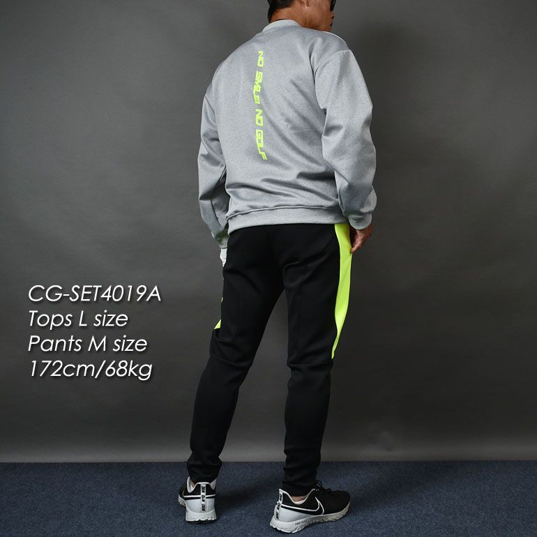 COMONGOLF|コモンゴルフ ポンチ素材バックロゴ入り長袖モックネック-テーパードゴルフパンツセットアップ CG-SET4019A M L XL XXL XXXL ゴルフウェア メンズパンツ 春秋 トレーナー ズボン スウェット スポーツウェア