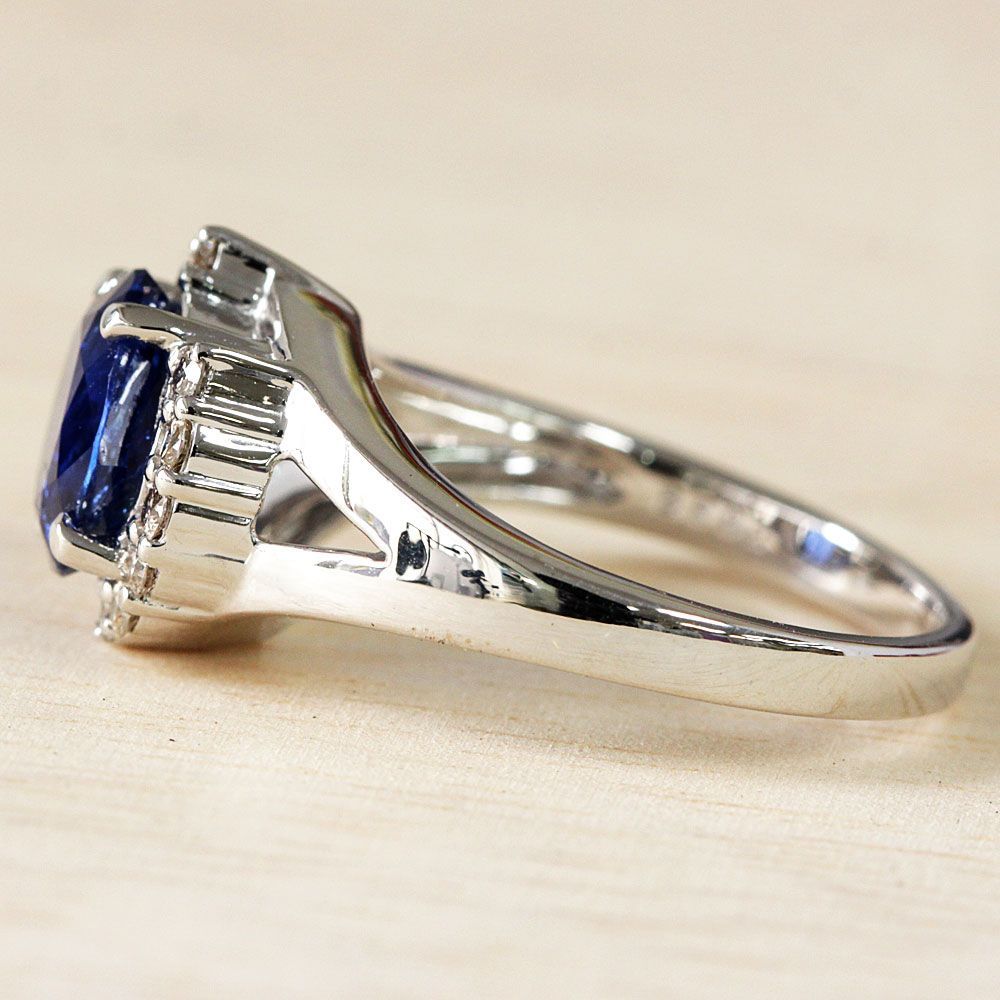 最高品質！非加熱 2.4ct ロイヤルブルー サファイア K18wg リング  