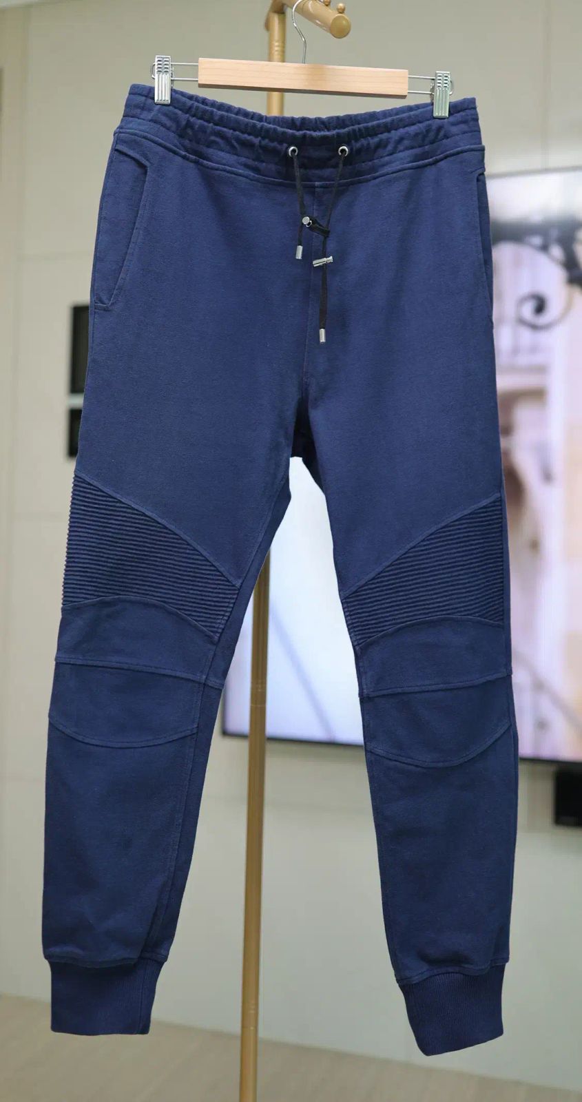 BALMAIN バルマン ネイビー バイカー ジョガー パンツ ウエスト 32 35