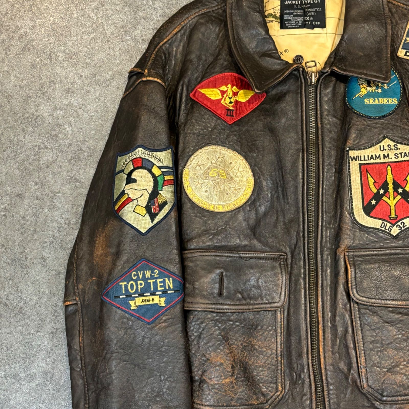 【本革】type G-１（L）AVIREX LTD Vintage 80's DISTRESSED Avirex Type G-1 Leather Flight