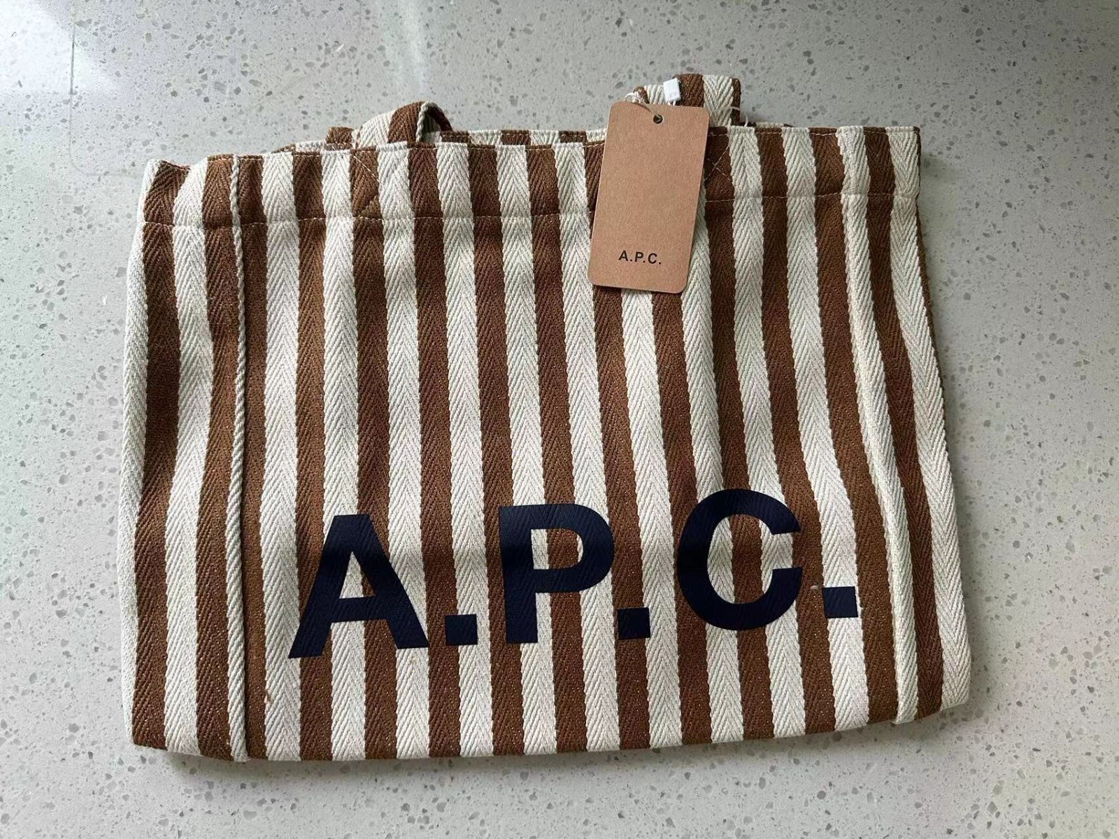 A.P.C. アーペーセー トートバッグ ストライプ 肩掛け ブラウン