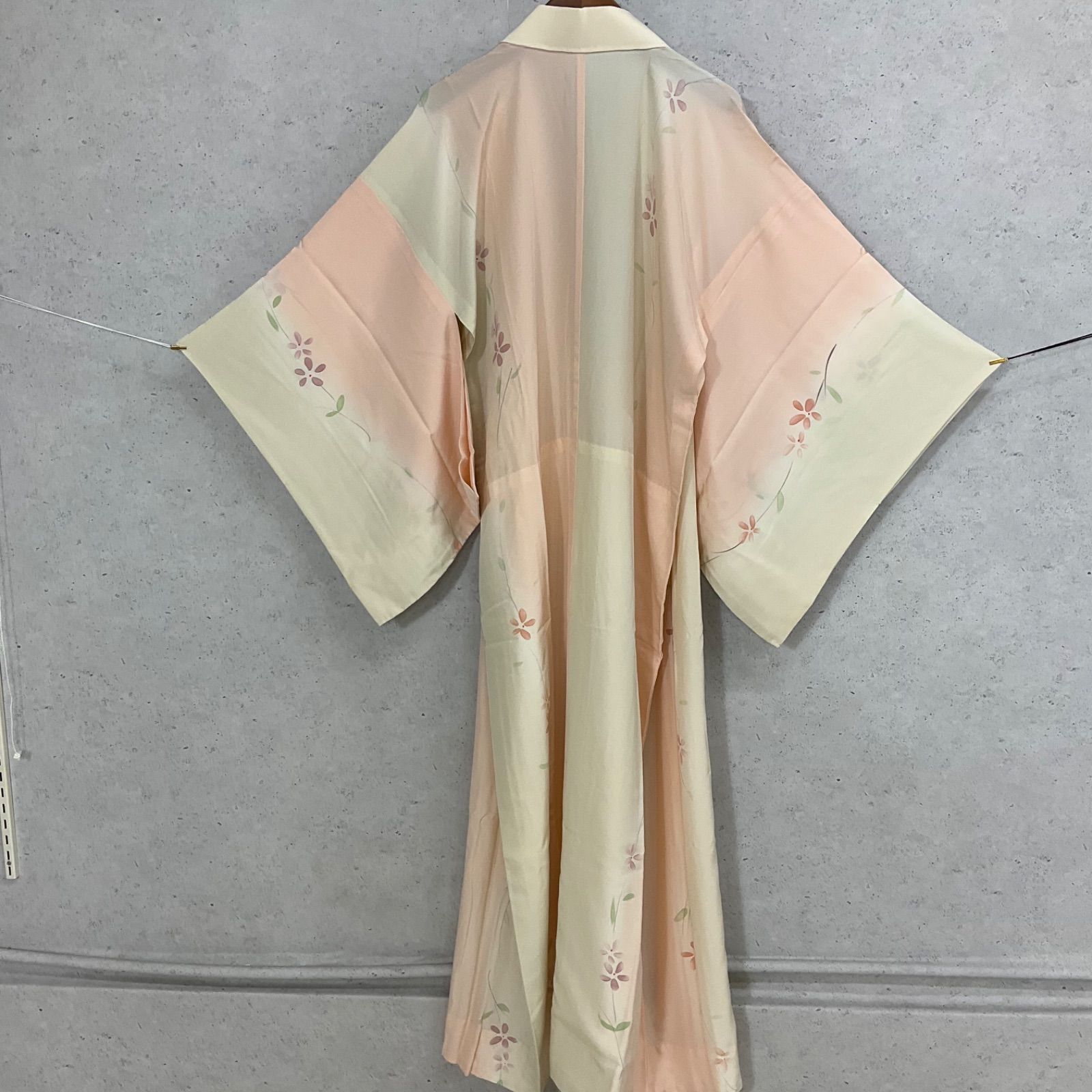 kimono+one◇美品◇長襦袢◇正絹◇半襟付き◇袖無双◇居敷当て付き◇裄