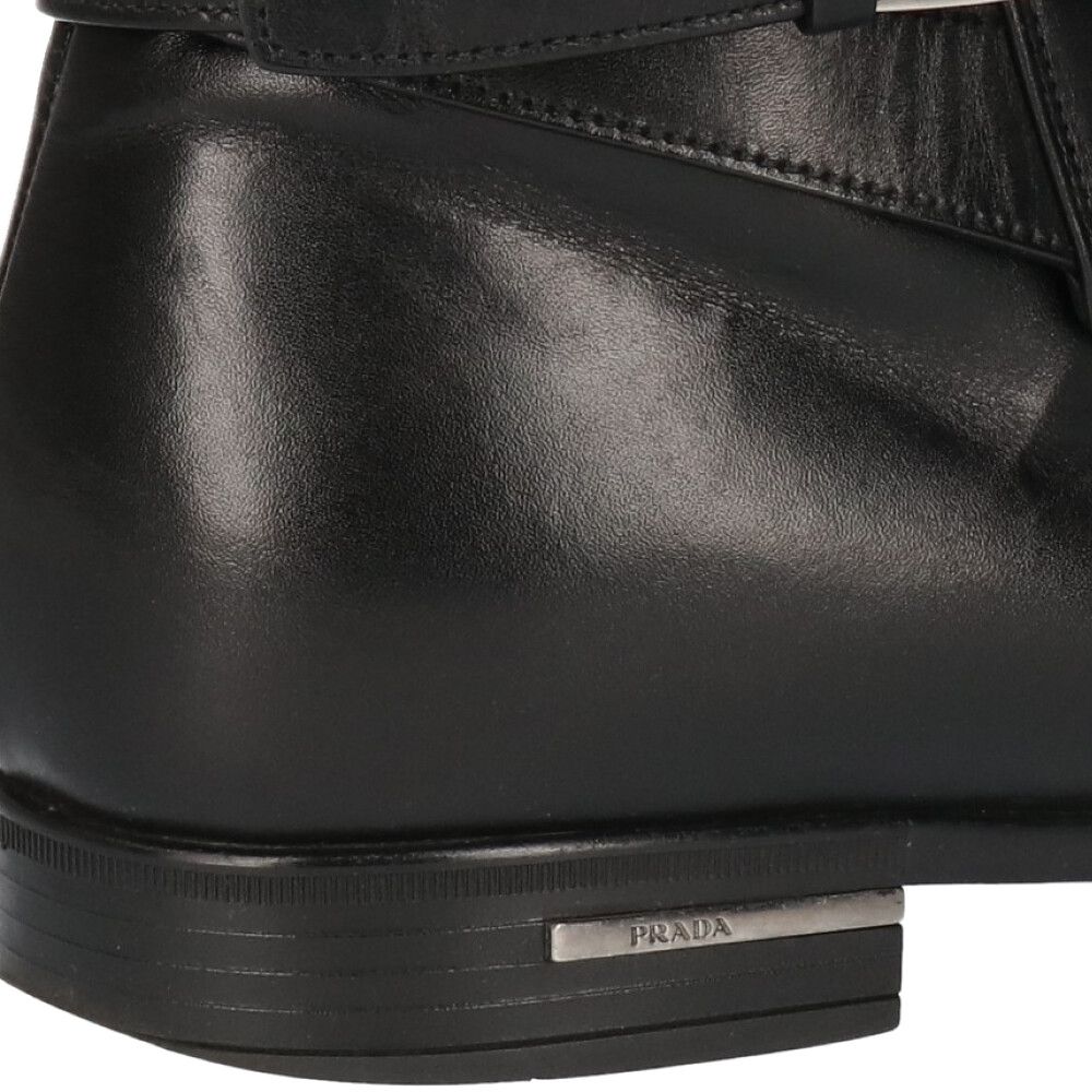 PRADA (プラダ) アンクルベルトレザーブーツ ブラック 2TC029 8.5