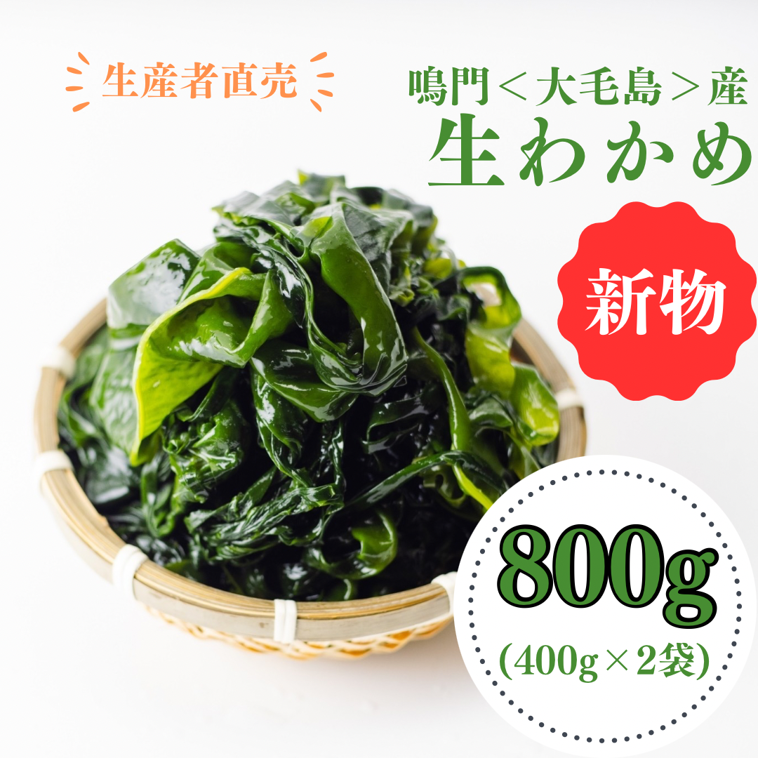 「生産者直売」鳴門生わかめ400g×2個セット