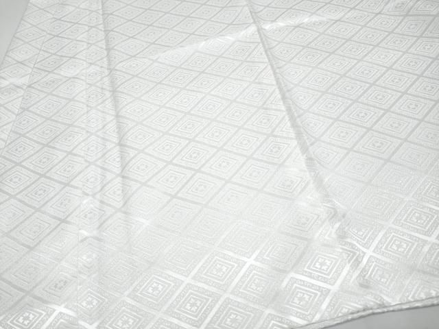 平和屋着物 上 男性 袴下着物 紋付き羽織セット 舞台衣装 菱地紋 白地 洗える着物 s 5