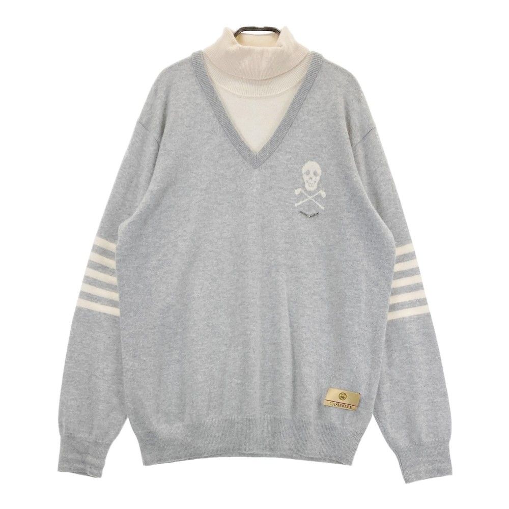 MARKu0026LONA マークアンドロナ　星柄　ニット　パンツ　メンズ　スター　XL マークアンドロナ ネイビー ロゴ入り セーター サイズ：M MARK\u0026LONA