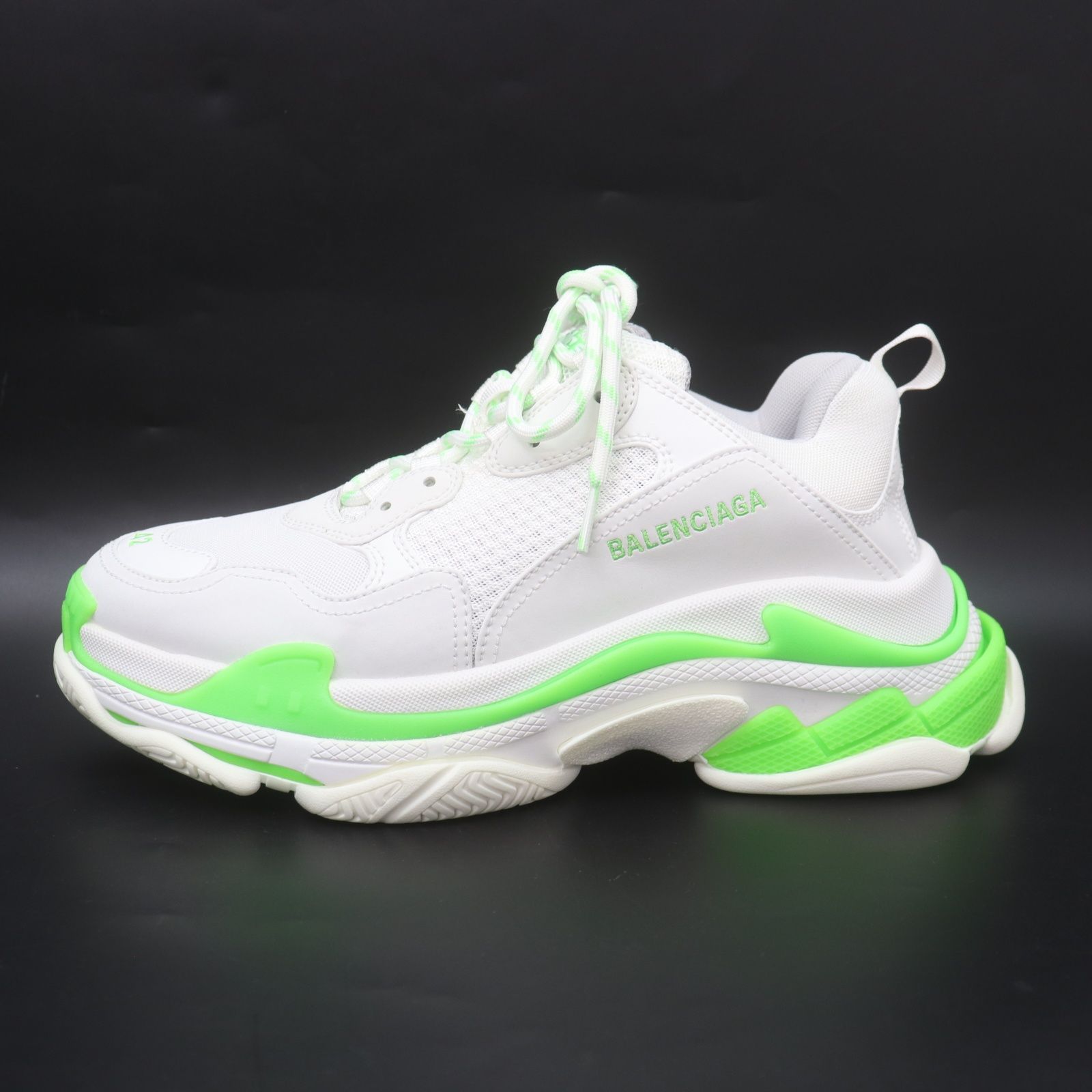 新色【BALENCIAGA】トリプル S スニーカー グリーン/ホワイト IT1U5MU9XHMK 美品 BALENCIAGA バレンシアガ tripleS トリプルS