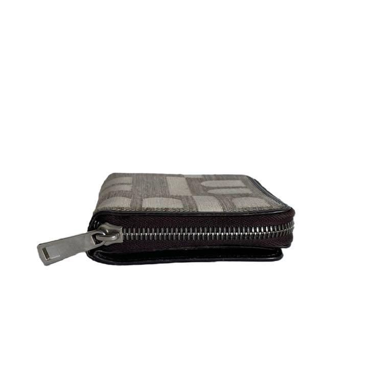 BALLY　バリー　折り財布　ホック　Bモチーフ柄　ブラウン