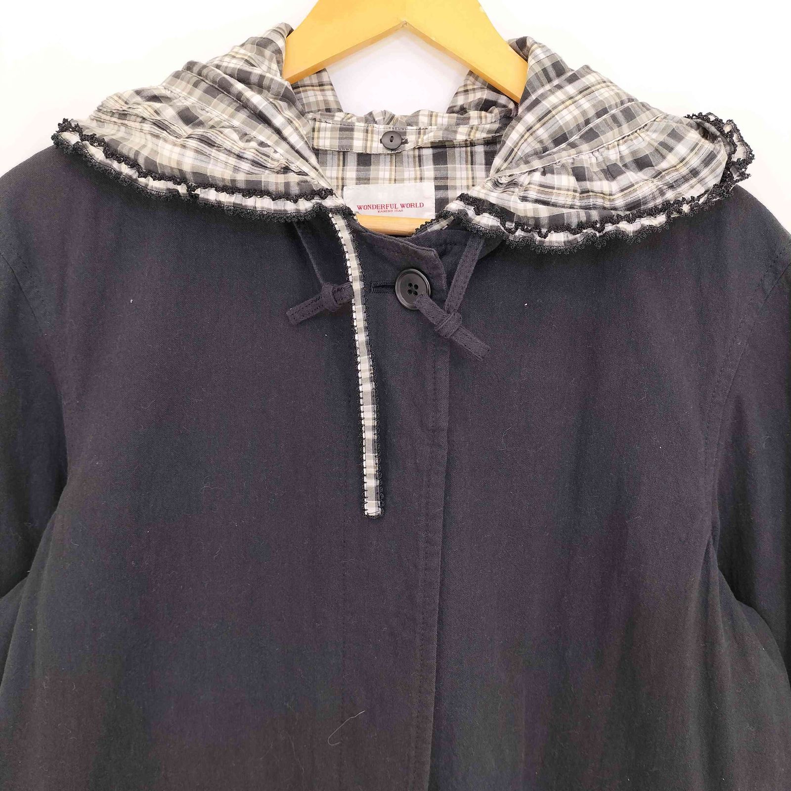 美品❣️KANEKOISAOピコフリルコート カネコイサオ KANEKO ISAO 裏地チェック ピコフリル レイヤード