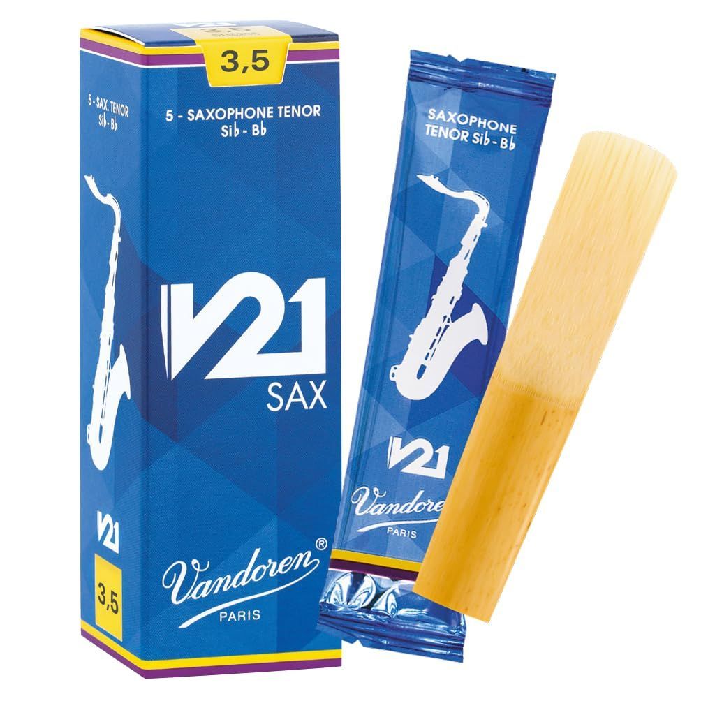 Size 3.5 バンドーレン テナーサクソフォンリード V21 硬さ 3-1|2 5枚入り