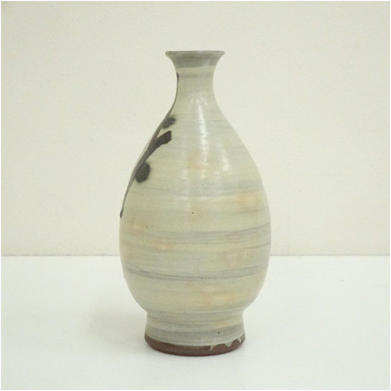 茶道具　無名異焼　砧型　花瓶　花入　佐州窯　　渡辺陶三　共箱　陶芸　新潟　佐渡 茶道具 無名異焼 砧型 花瓶 花入 佐州窯 渡辺陶三 共箱 陶芸