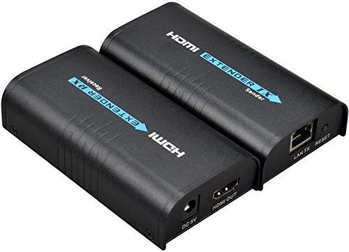 TreasLin HDMI 延長器エクステンダー 160m TCP IP 経由 LAN エクステンダー 1080P Rj45 hdmiエクステンダー over IP CAT7 CAT6 CAT6A LANケーブル 60Mまで 延長 PC カメラ モニター TV