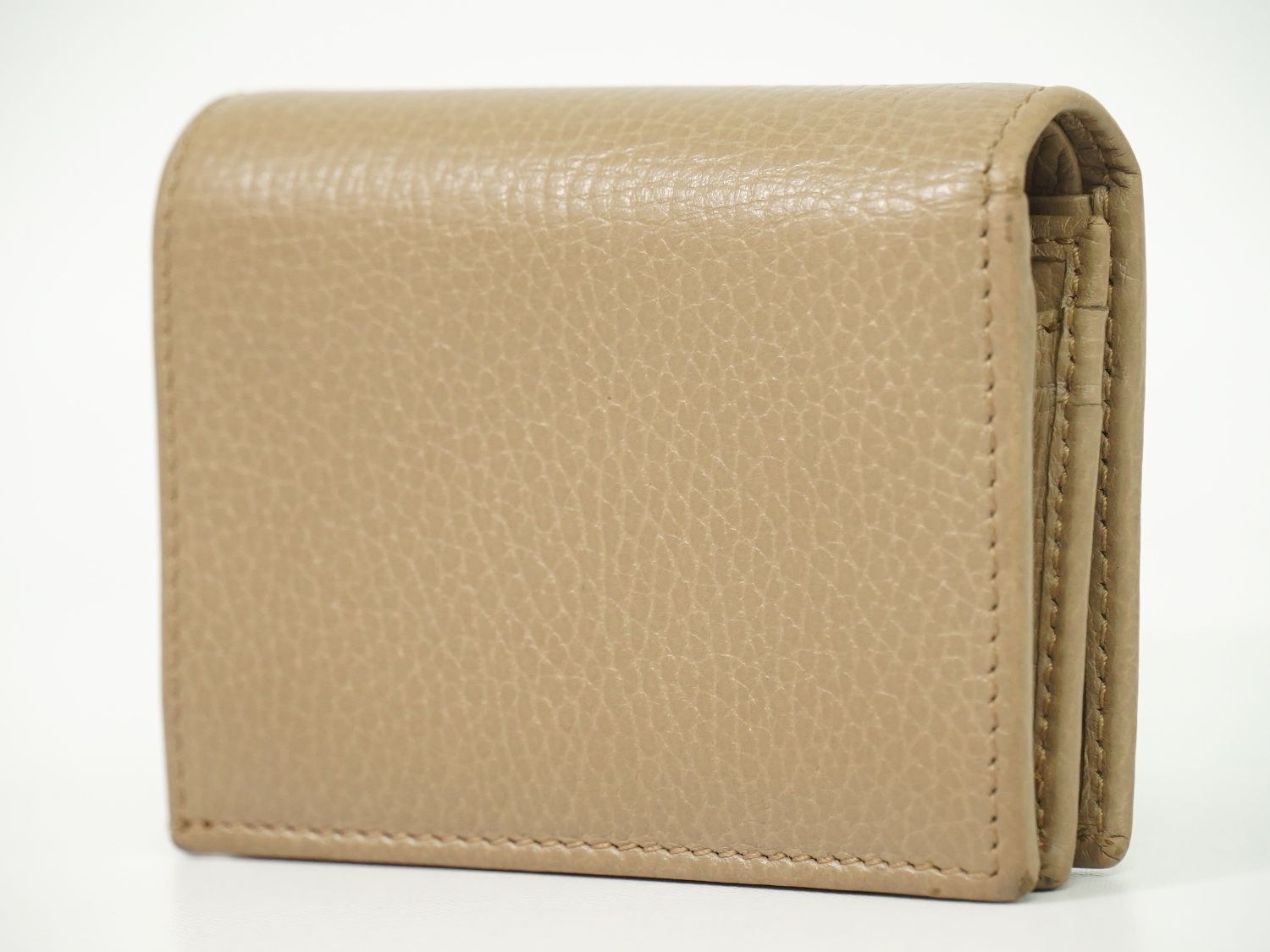 本物 グッチ GUCCI GGマーモント 二つ折り 折財布 コンパクトウォレット レザー ベージュ 456126 財布 ウォレット フォロー割