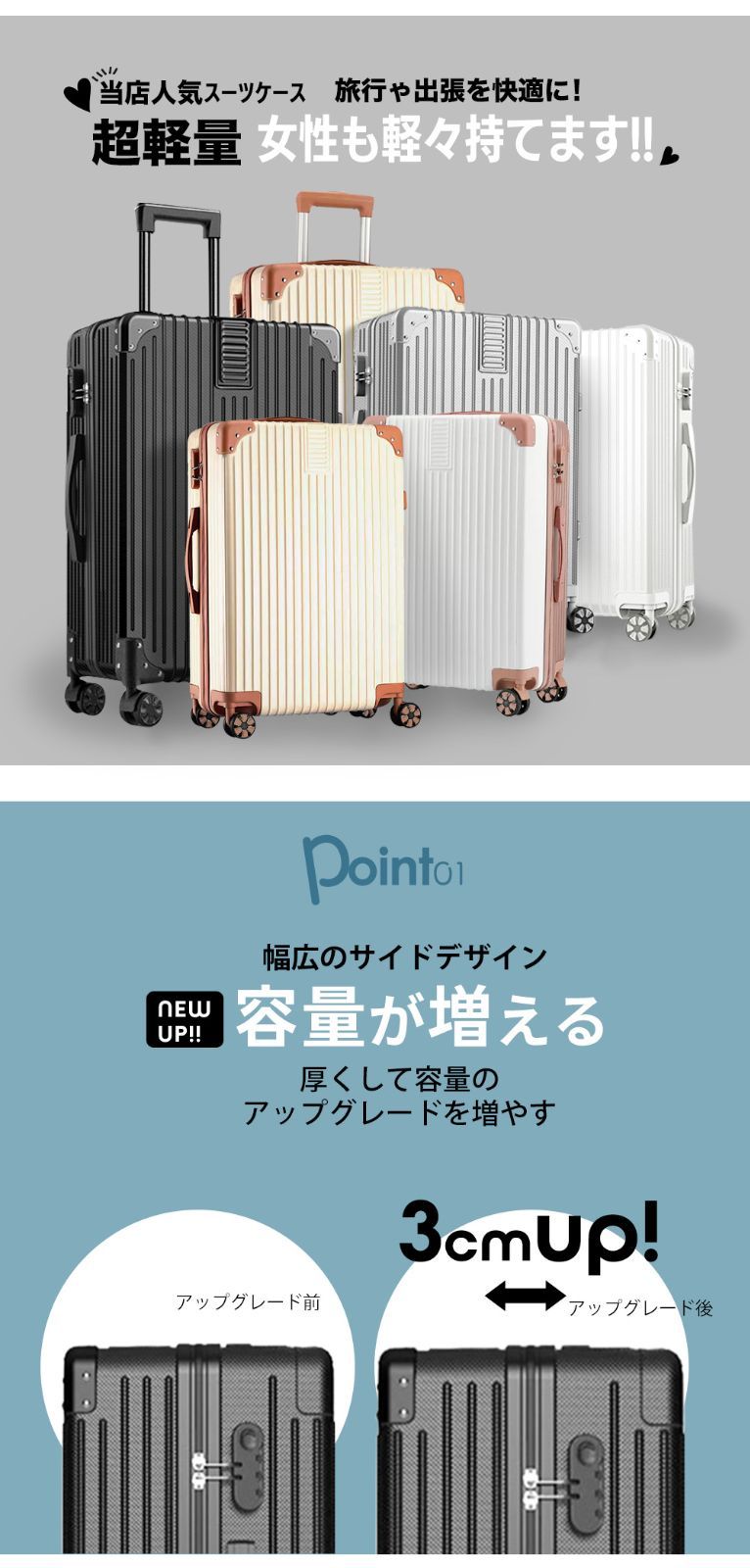 日本最大級＼65%OFF☆クーポン利用で6,980円→6,180円／ スーツケース
