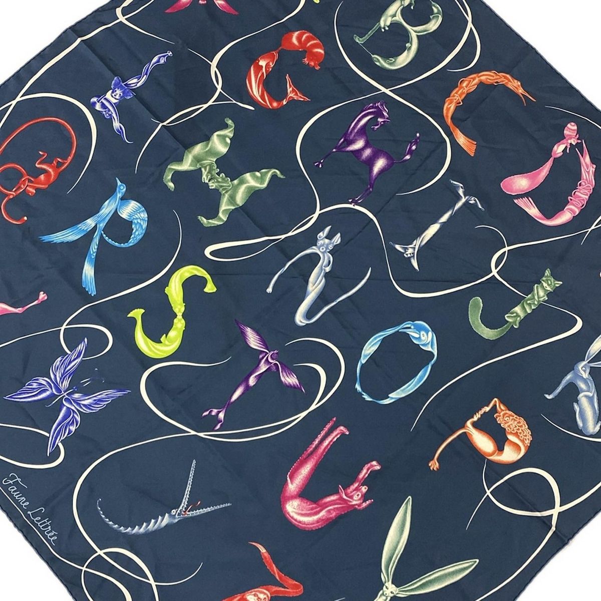 新同】HERMES エルメス カレ90 テキサス動植物図鑑 タグ有 シルク