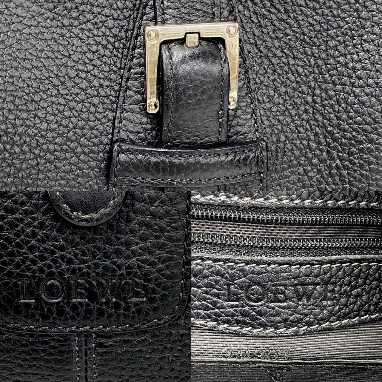 極 美品 希少品 LOEWE ロエベ センダ ロゴ 刻印 レザー 本革