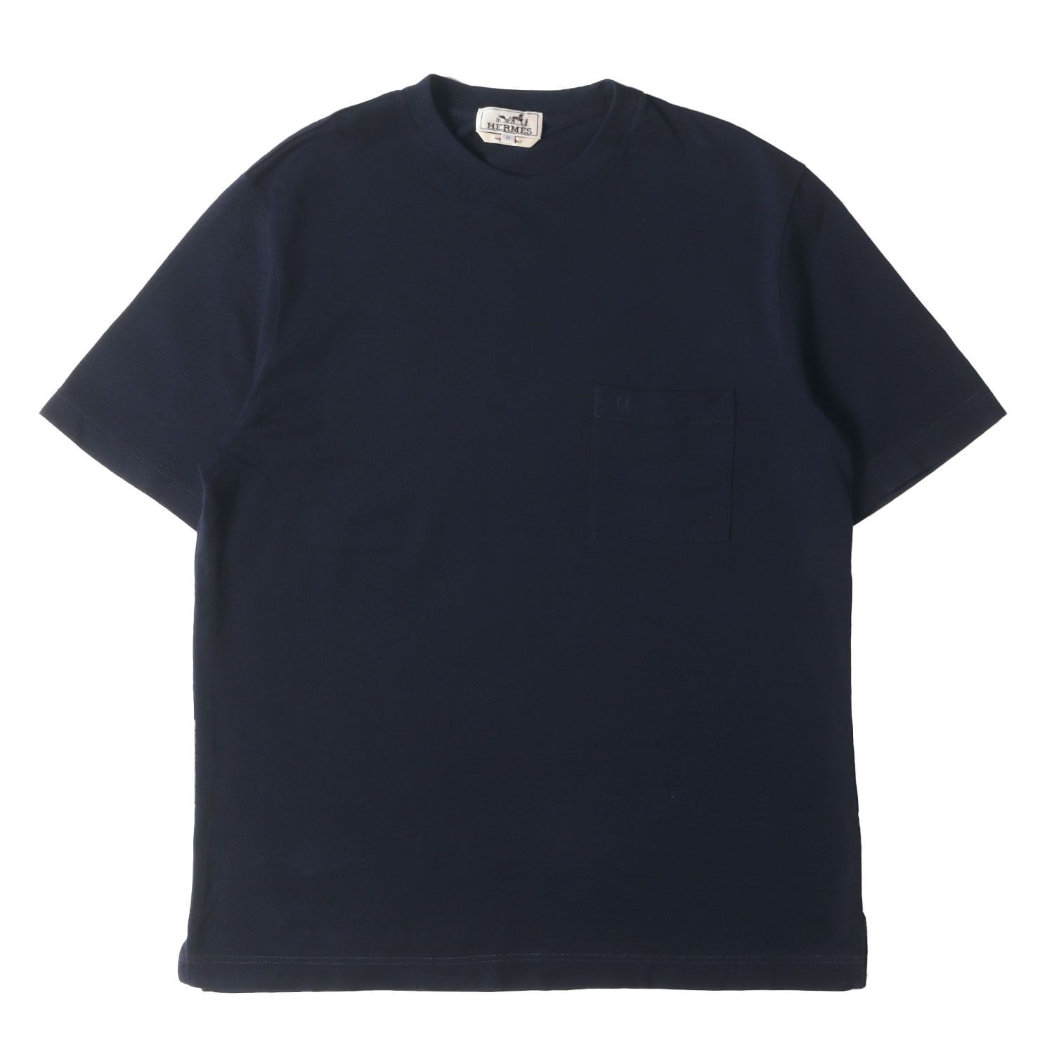 HERMES エルメス Tシャツ サイズ:M / Hロゴ 刺繍 ポケット ピケ