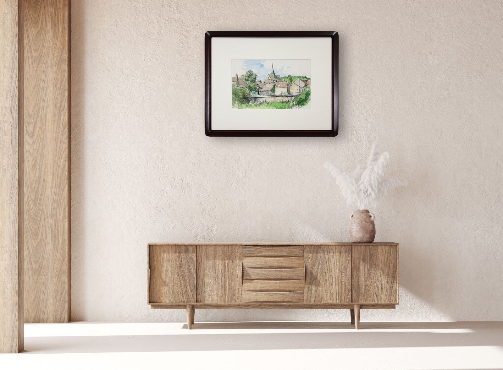 山岸正巳 「教会のある風景」 水彩画 絵画 - メルカリ