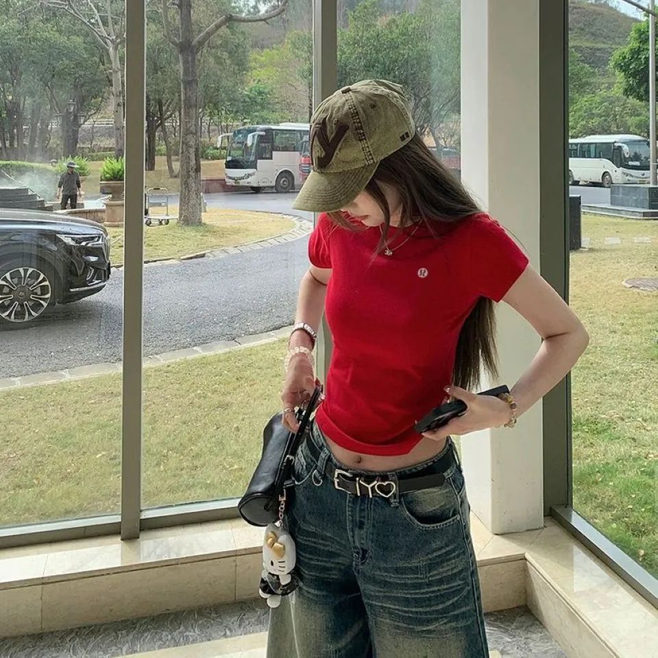 lululemon ラウンドネック クラシック 万能 スリムフィット ショートTシャツ