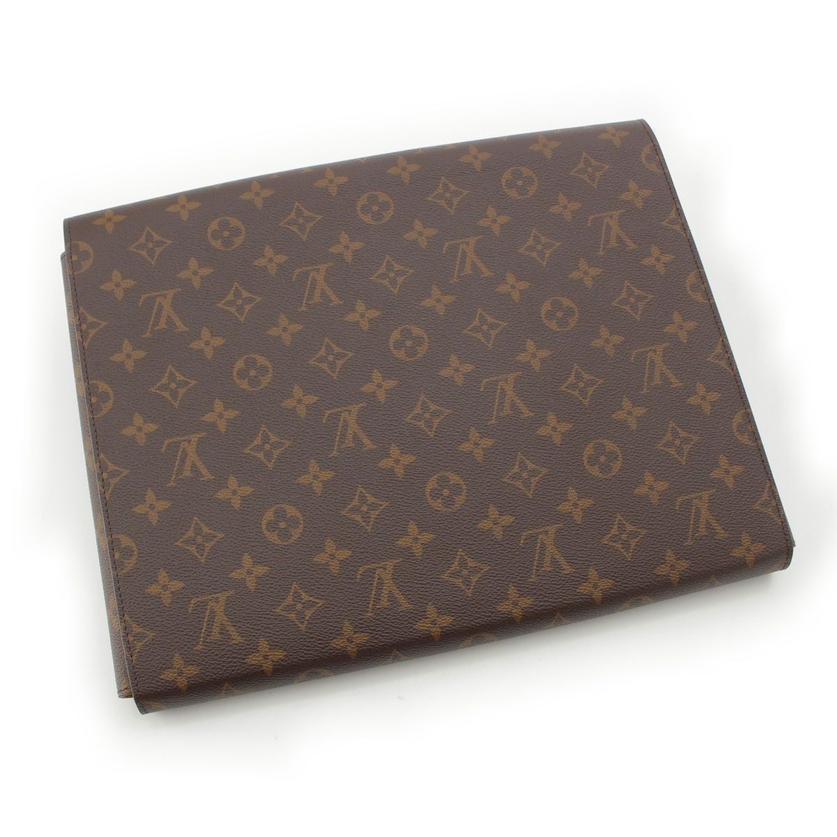 ルイヴィトン レザー モノグラム フォルダー マーク クラッチバッグ GI0721 ブラウン