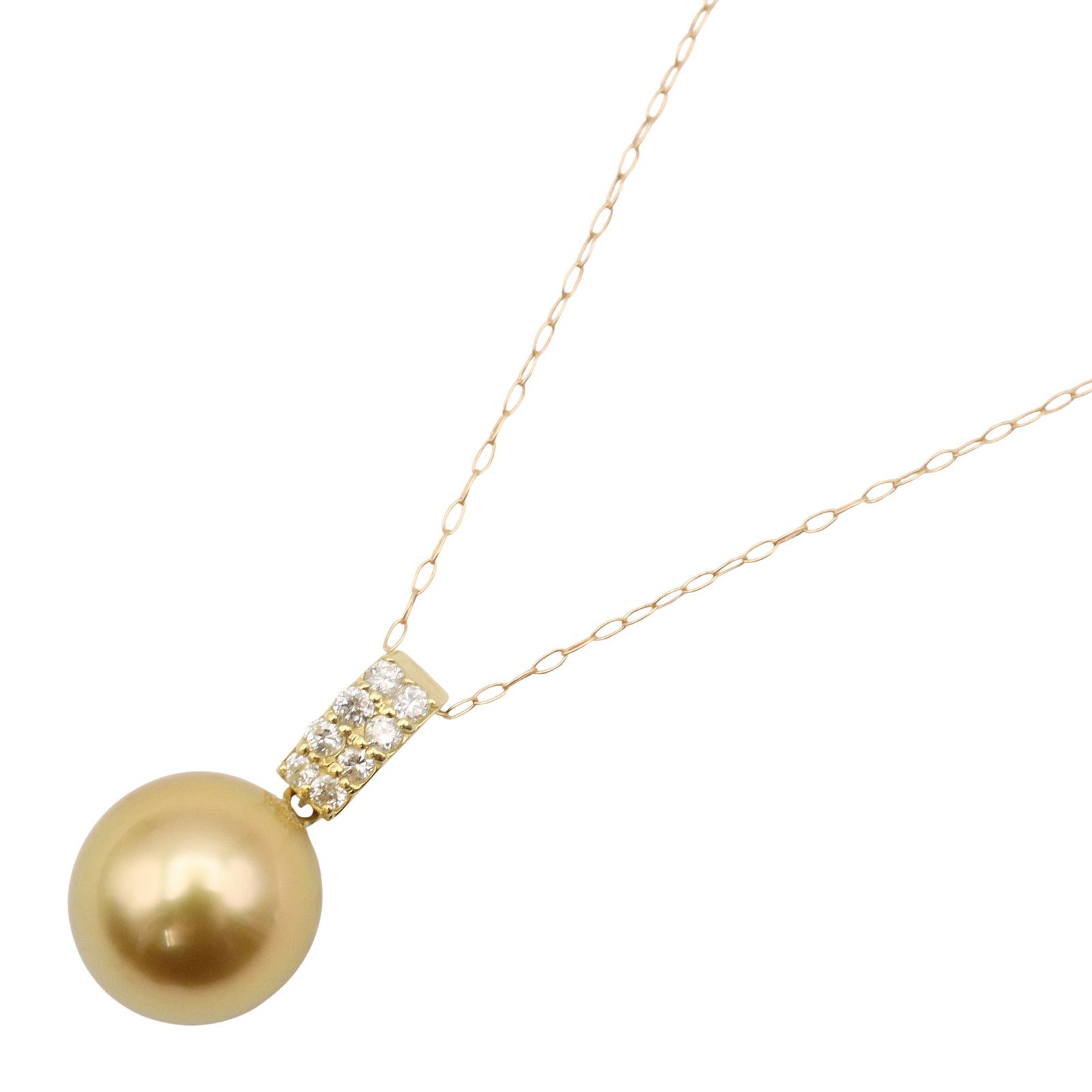 ジュエリー JEWELRY ネックレス ゴールデンパール ダイヤ ネックレス 