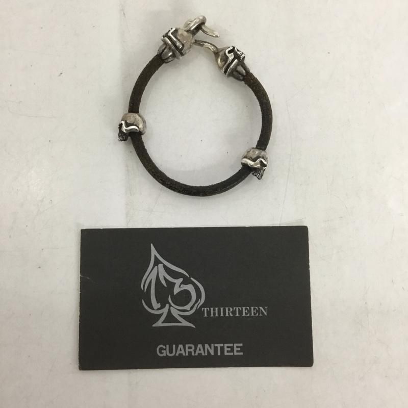 古着 ブレスレット バングル THIRTEEN DESIGNS スカル ドクロ レザー