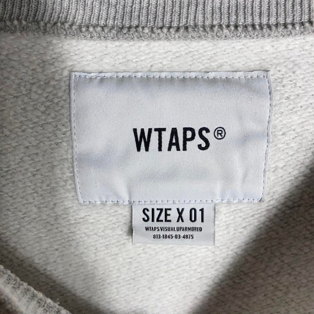 【美品】WTAPS スウェット ビッグロゴ アッシュグレー サイズ1 美品】WTAPS スウェット ビッグロゴ アッシュグレー サイズ1
